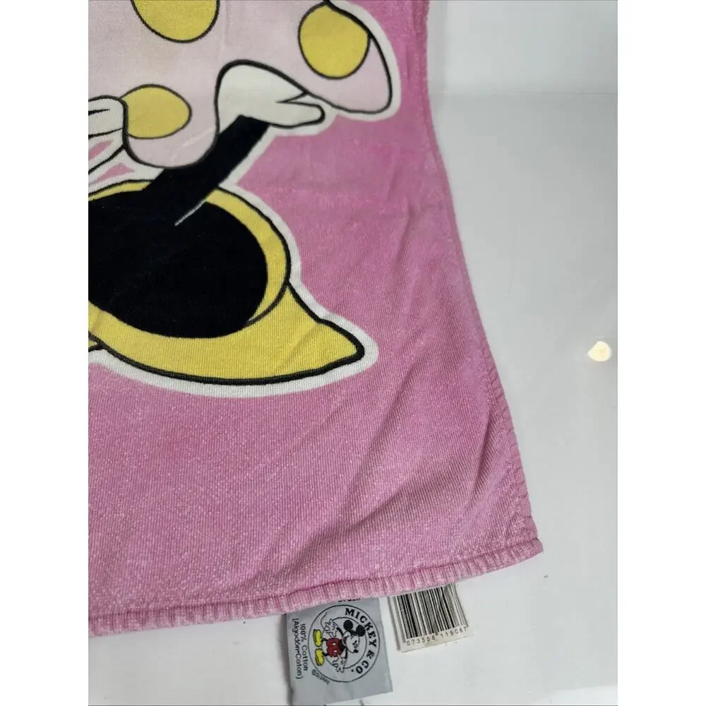Vintage Disney Minnie Mouse Pink & Orange Beach Towel Mickey & Co. 100% Cotton